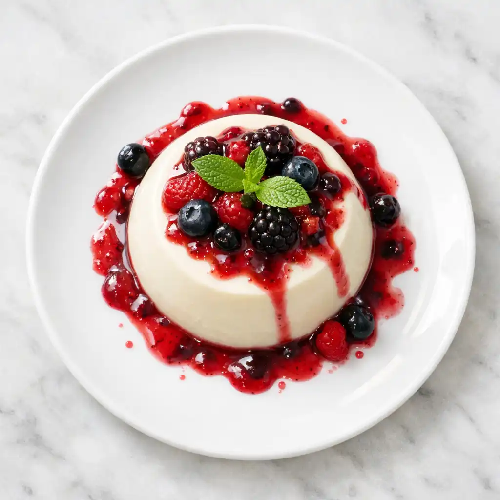Panna cotta s lesním ovocem